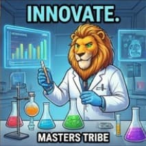 Lion scientist innovating in the lab