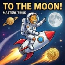 Lion astronaut riding a rocket