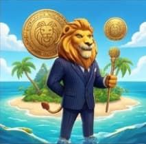 Lion on a private island retreat